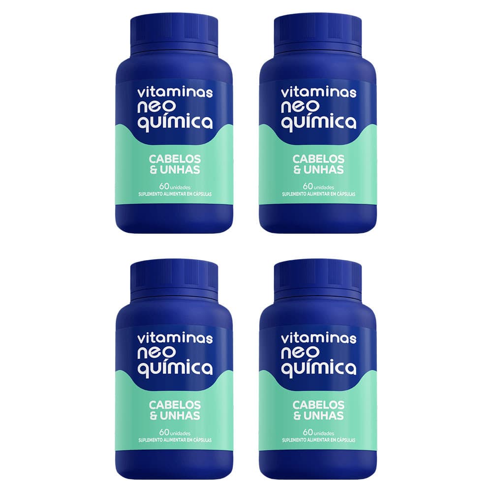 Kit 4 Suplemento Cabelos e Unhas 60 Cápsulas - Neo Química