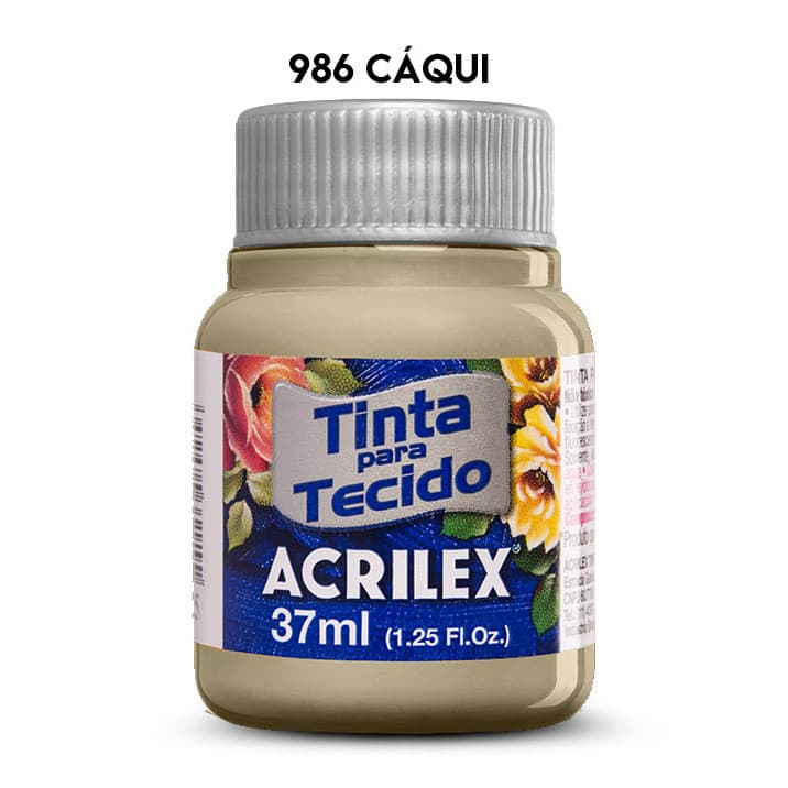TINTA TECIDO ACRILEX 37ML FOSCA 986 CÁQUI