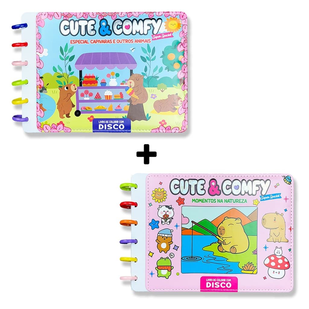 Combo Cute & Comfy Super Special - Kit com 02 Livros de Colorir em Disco