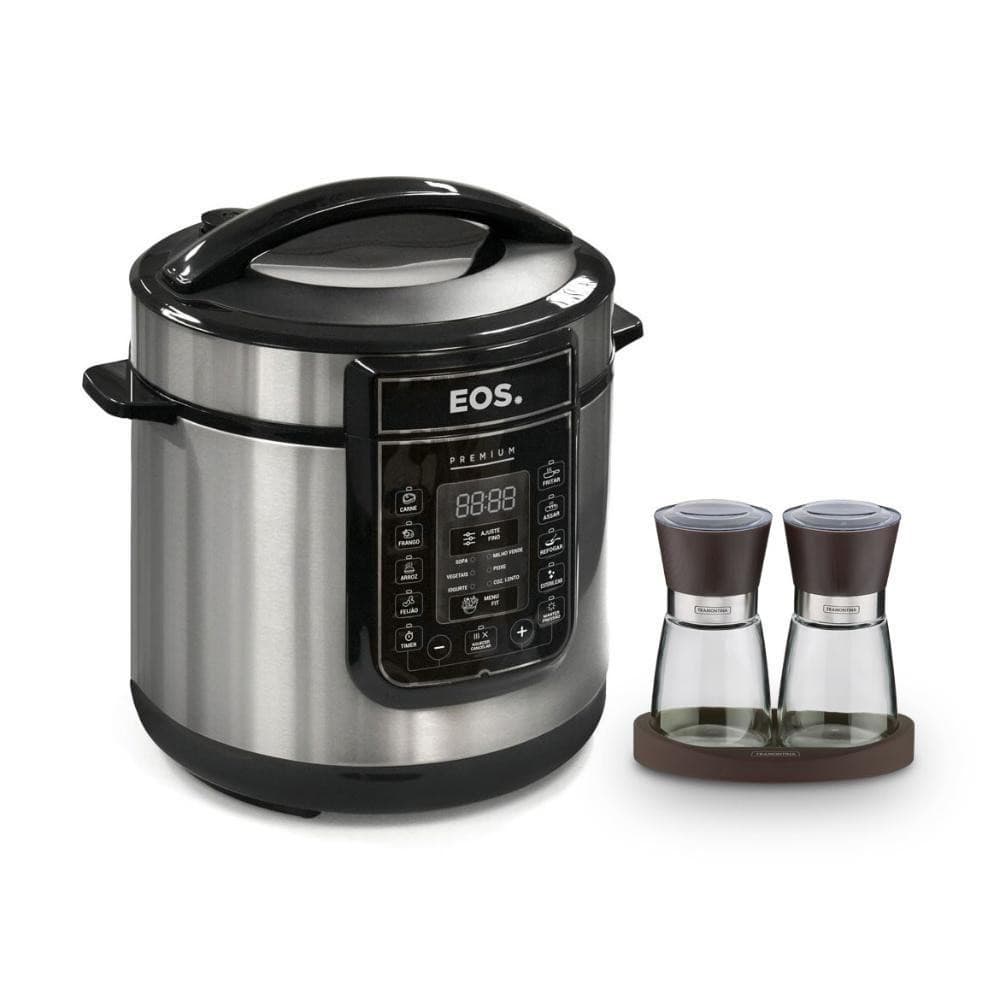Panela De Pressão Elétrica Digital Epp60di 220v Eos Com Moedor Sal E Pimenta Churrasco Tramontina 220v
