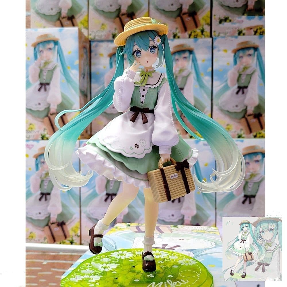 Hatsune Miku figura estilo Pastoral hatsune cenário modelo Anime bidimensional linda menina decoração de mesa feminina