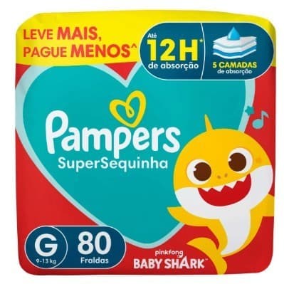 Fralda Supersec G - 80 Fraldas - PAMPERS