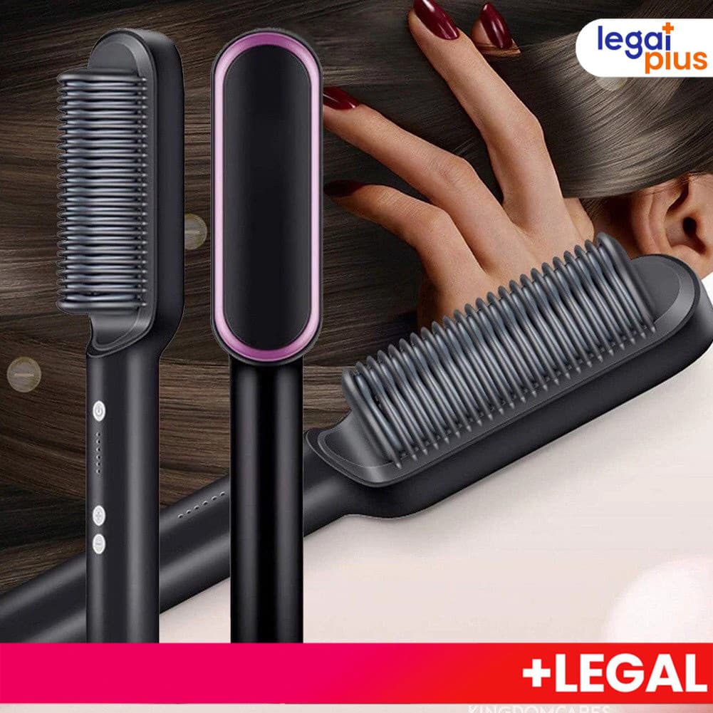 Escova Alisadora Bivolt 5 em 1 - Alisa, Hidrata, Modela, Alinha e Anti-Frizz