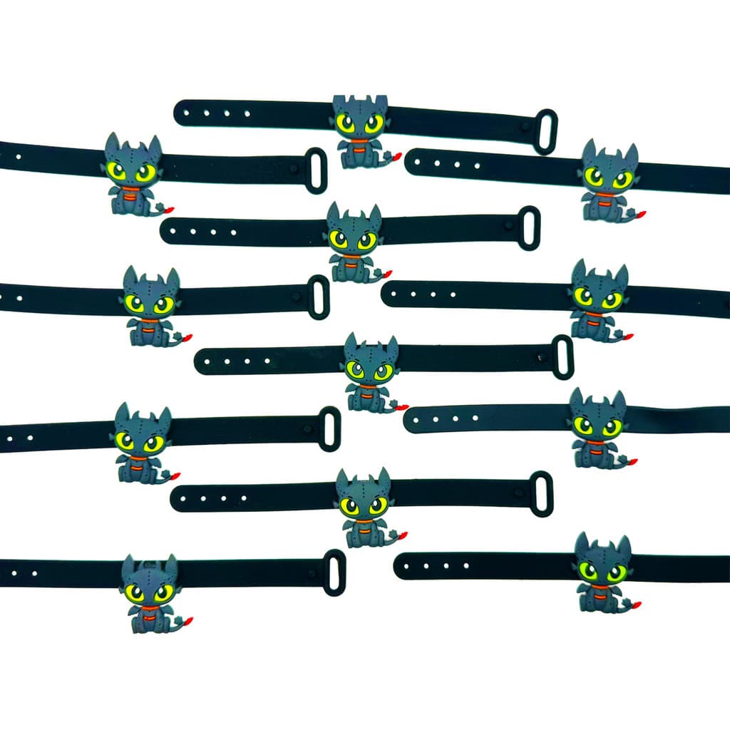 Pulseira Furia Da Noite 10un Emborrachada Ajuste Lembrancinh