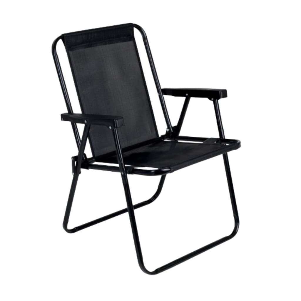 Cadeira De Praia Alta Aço Preta Mor 2059