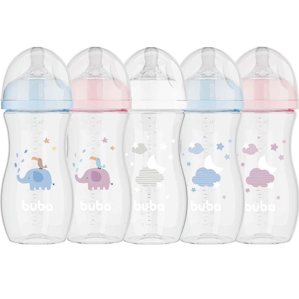 Mamadeira para Bebês 4 meses ou mais com Bico Silicone Design Ergonômico Vedação Segura Buba