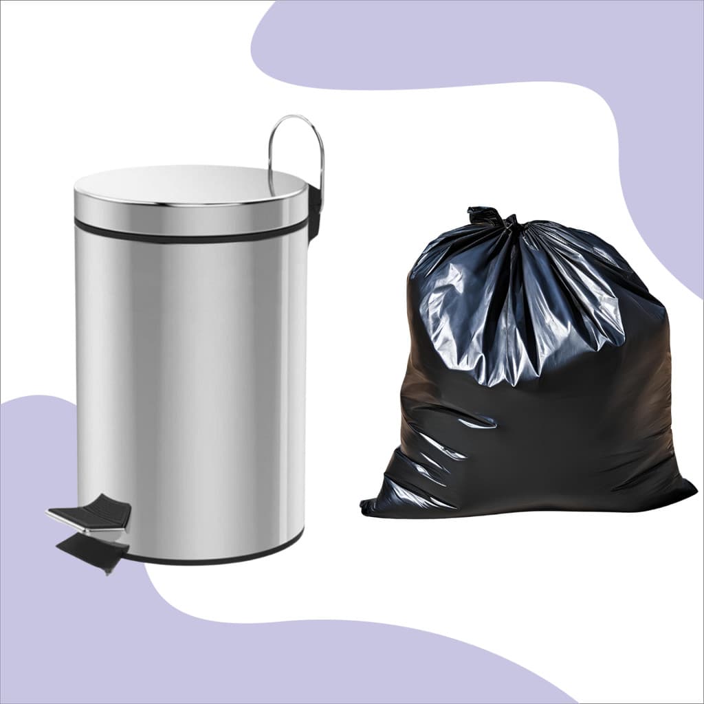 Lixeira Inox Aço 10,5 litros C/ Pedal Cesto Interno Removivel Banheiro Cozinha