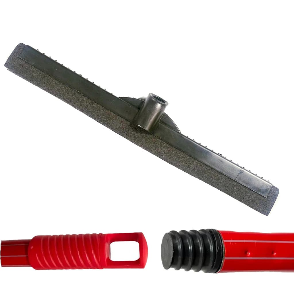 Kit RODO Borracha Dupla EVA + Cabo de Vassoura Rodo 120cm Condor Metálico Plastificado Alça Para Pendura