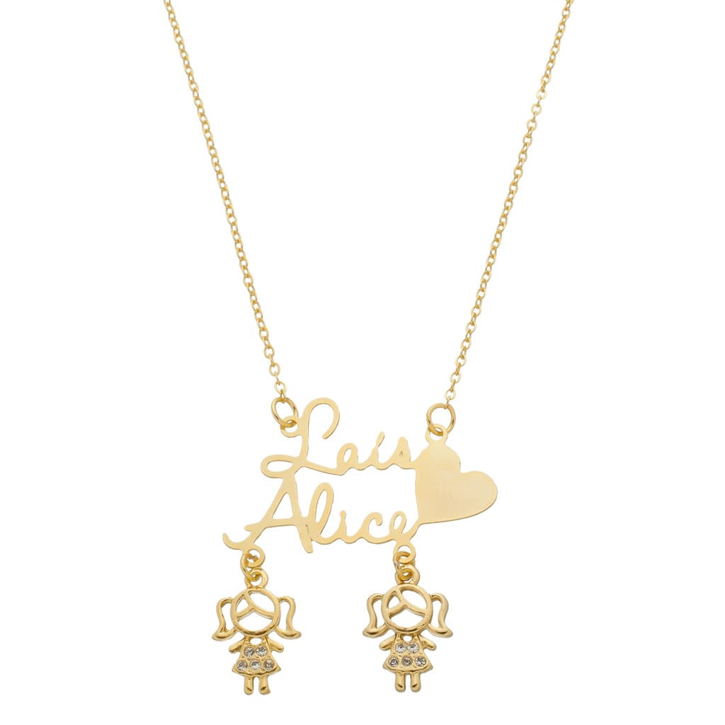 Colar com nome personalizado  banhado a ouro 18k