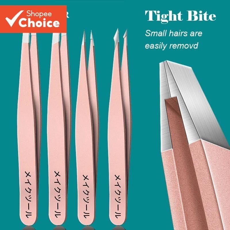 Aço Inoxidável Para Sobrancelhas Cabelo Facial Cravo Ponta Pontiaguda Angular , Pinça De Cílios , Aparador De Sobrancelh