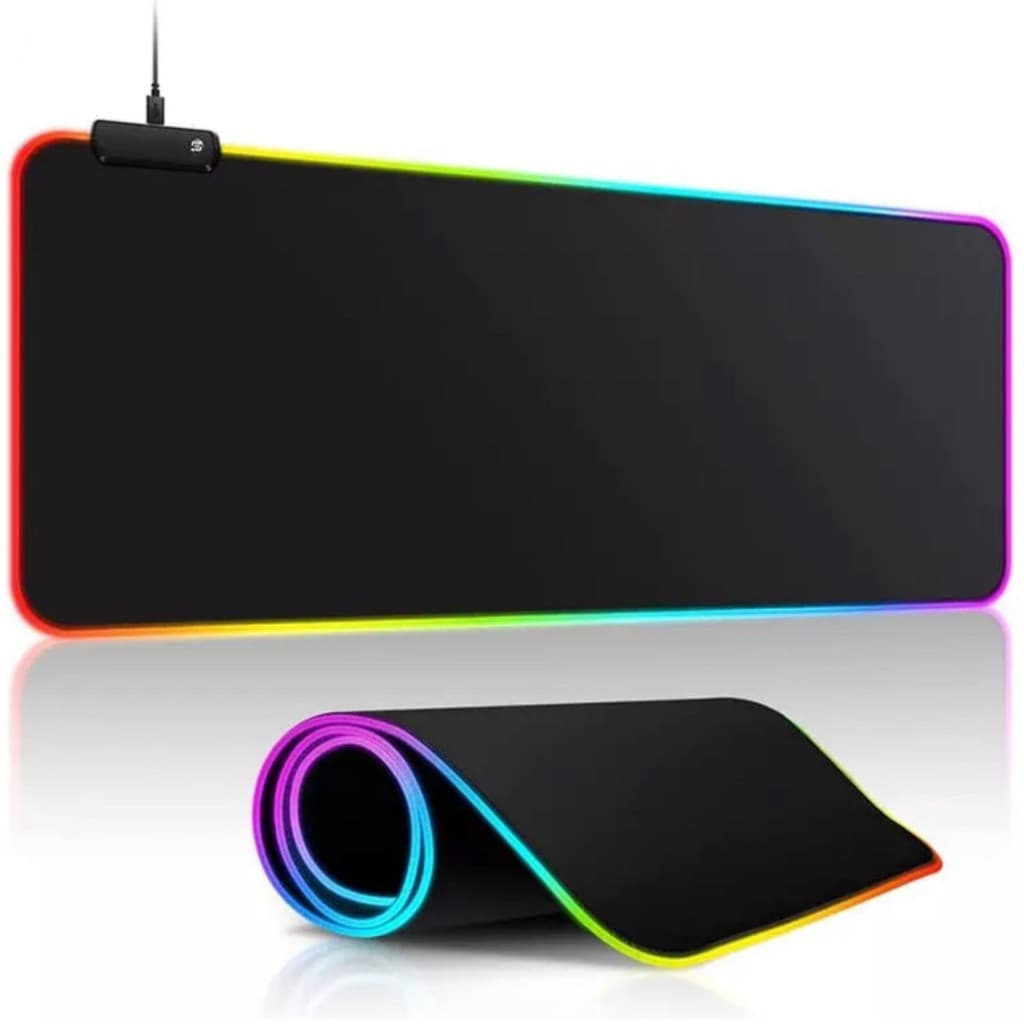 Mouse Pad Gamer Grande Mousepad Speed Borda Led 7 Cores Rgb Impermeável