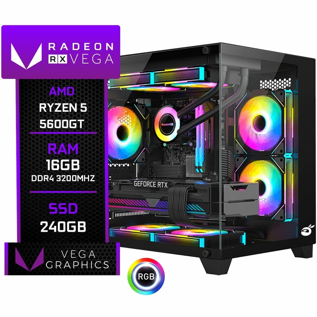 PC Gamer Ninja Trigger, AMD Ryzen 5 5600GT, 16GB DDR4, SSD 240GB
