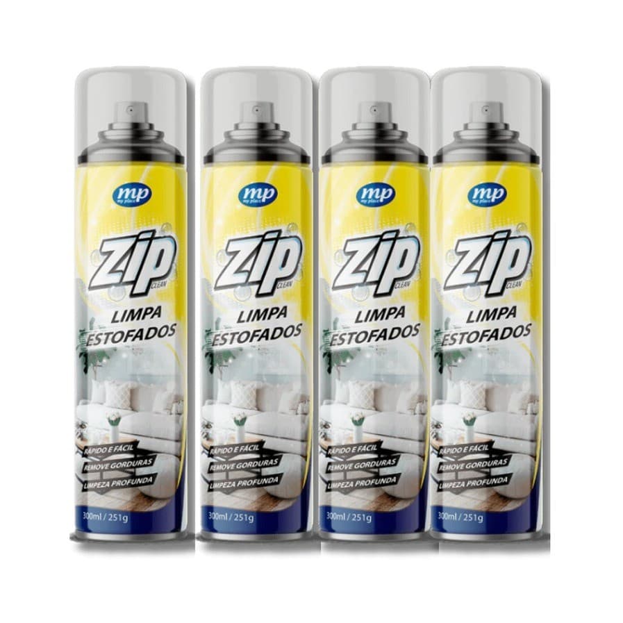 Kit com 4 Limpa Estofados Spray 300ml Zip