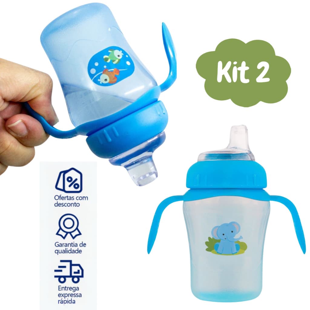 Kit 2 Copos Anti-vazamento Para Bebê 240ml