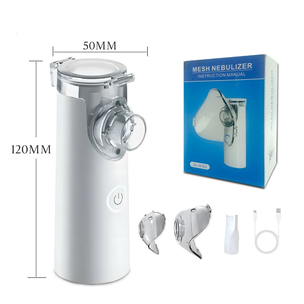 Nebulizador para Asma em Casa e Viagem Portátil Silencioso Adulto Infantil com 2 Máscaras