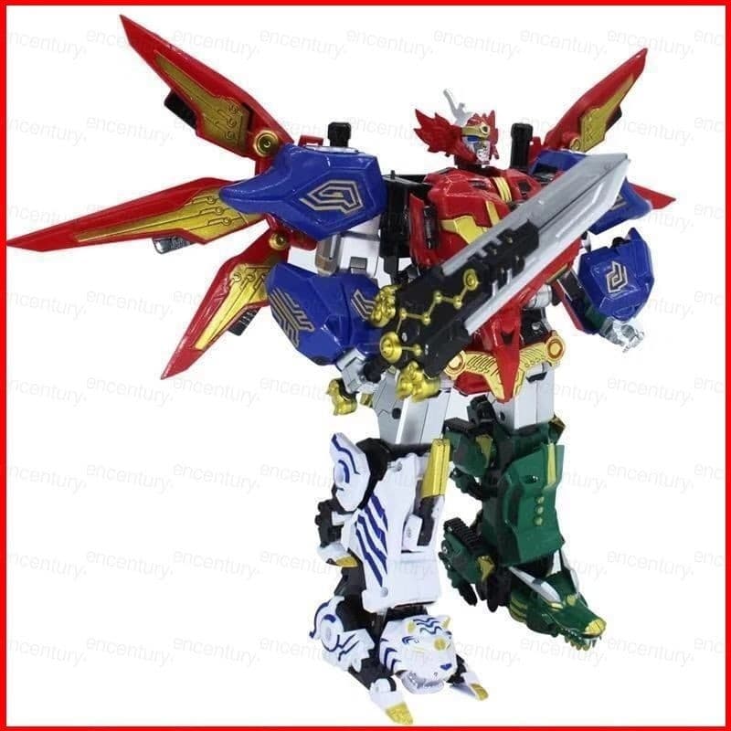 Figura de Ação G4 5 em 1 Dinozord Brinquedos de Transformação Robô Power Ranger Megazord MOLV