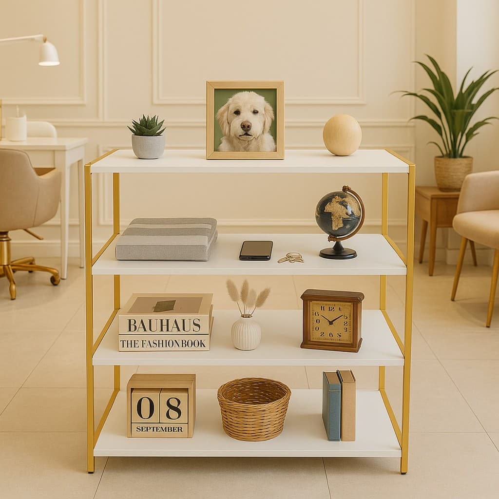 Estante Multiuso Mdf Metalon 15mm 4 Prateleiras Moderna Modelo Industrial