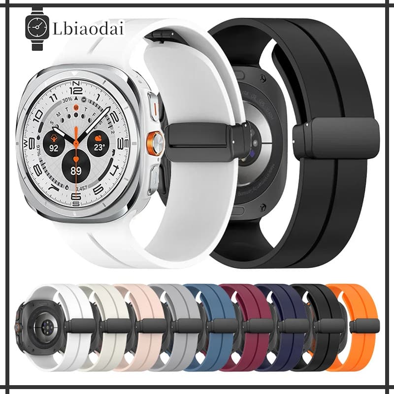 Para Samsung Galaxy Watch Ultra 47mm Pulseira De Relógio Smartwatch De Silicone Magnético Para Samsung Galaxy Ultra