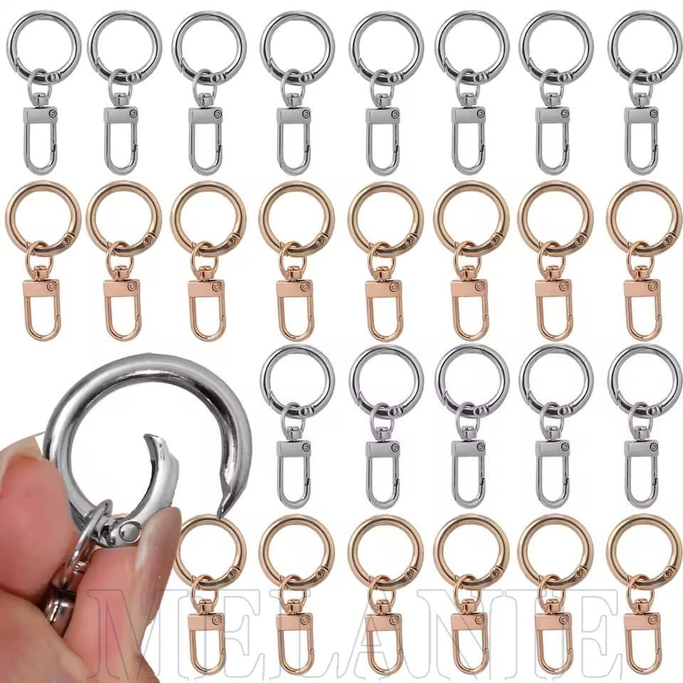Primavera Snap Fecho Ganchos Chaveiro-Conector Giratório Mosquetão-Banhado A Ouro Prata DIY Jóias Fazendo Descobertas-Bo