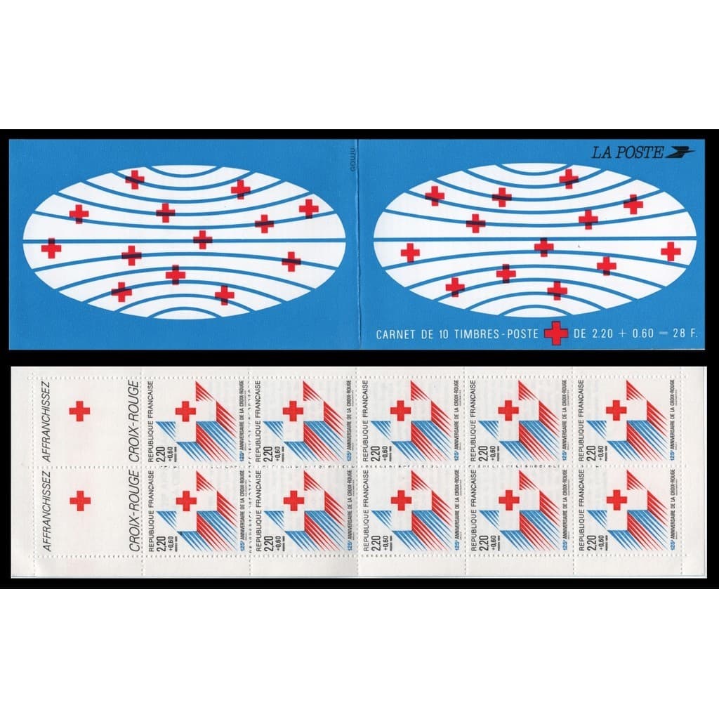 CRUZ VERMELHA - FRANÇA - CADERNETA SELOS - 1988