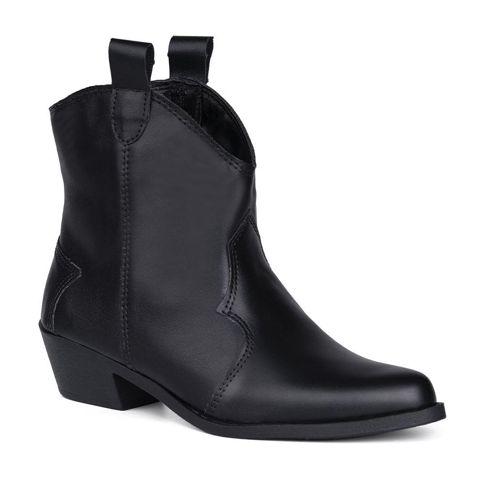 Bota Texana Infantil Menina Fashion Western Country Bico Fino Cano Baixo Confortável