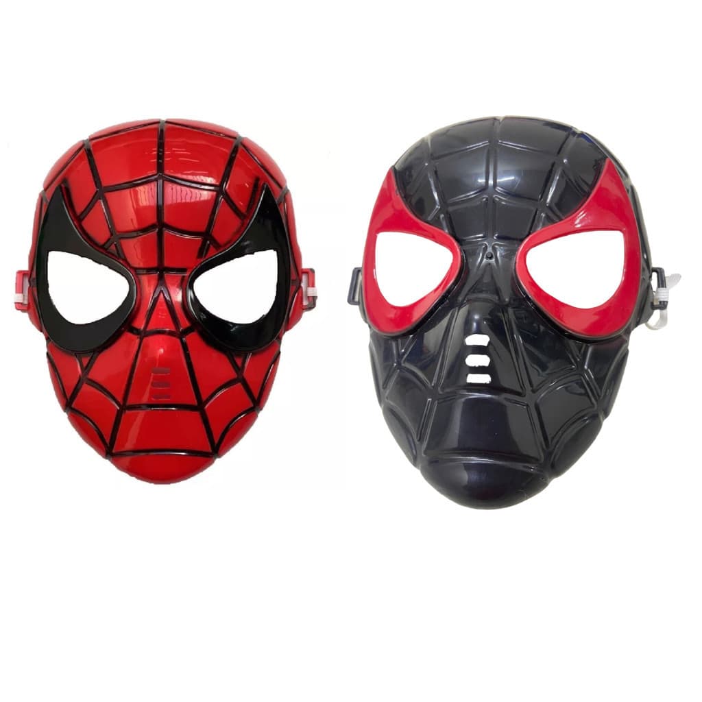 Kit 2 Máscaras Plástico Marvel Homem Aranha + Miles Morales Cor Preto/Vermelho Spider