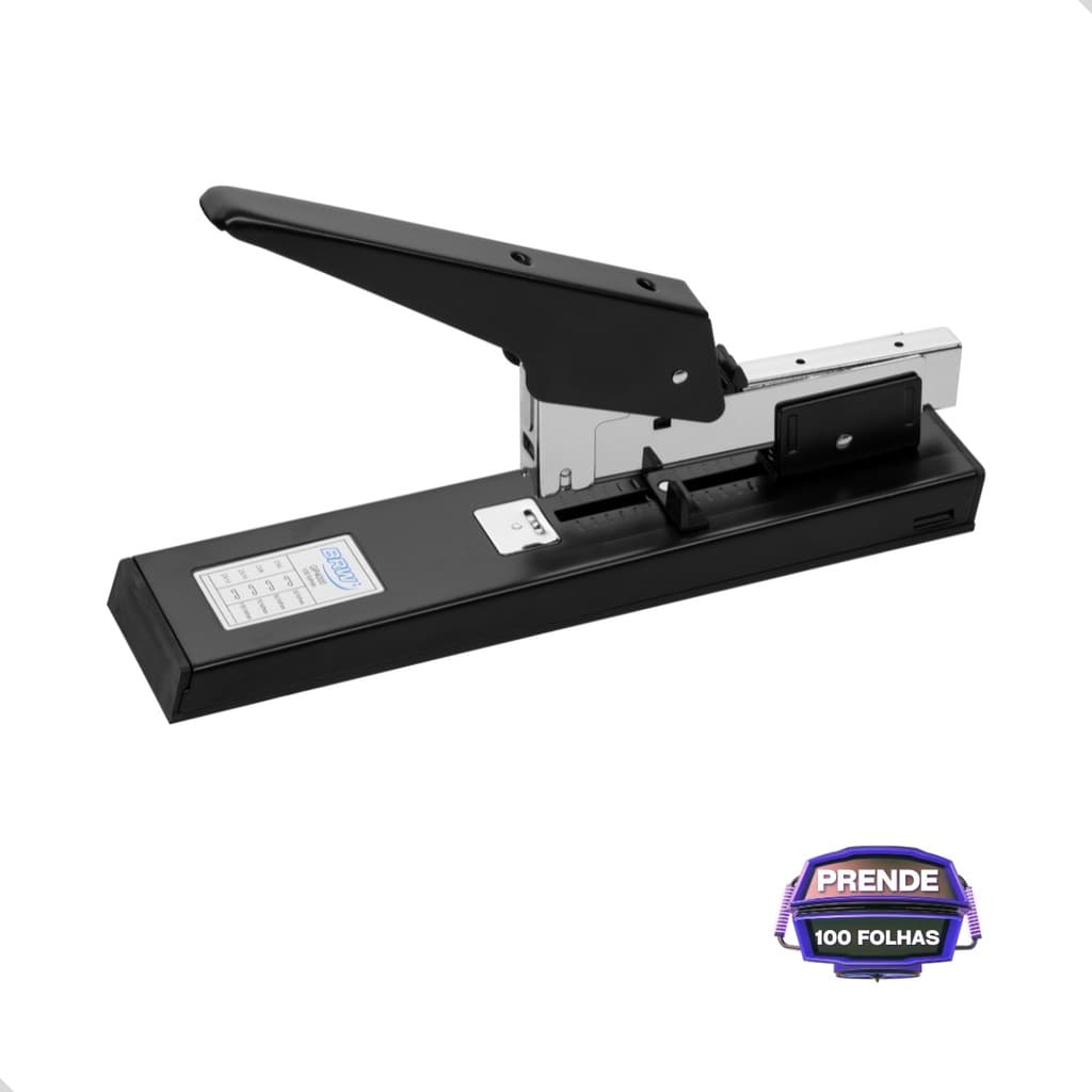 Grampeador Grande Profissional Reforçado para Até 100 Folhas Extra Forte Casa Escritório Escola