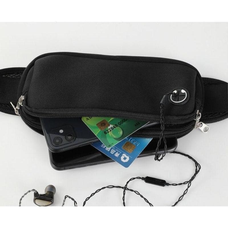 Pochete esportiva multicamadas à prova d'água para atividades, bolsa de cintura para corrida armazenamento multicamadas