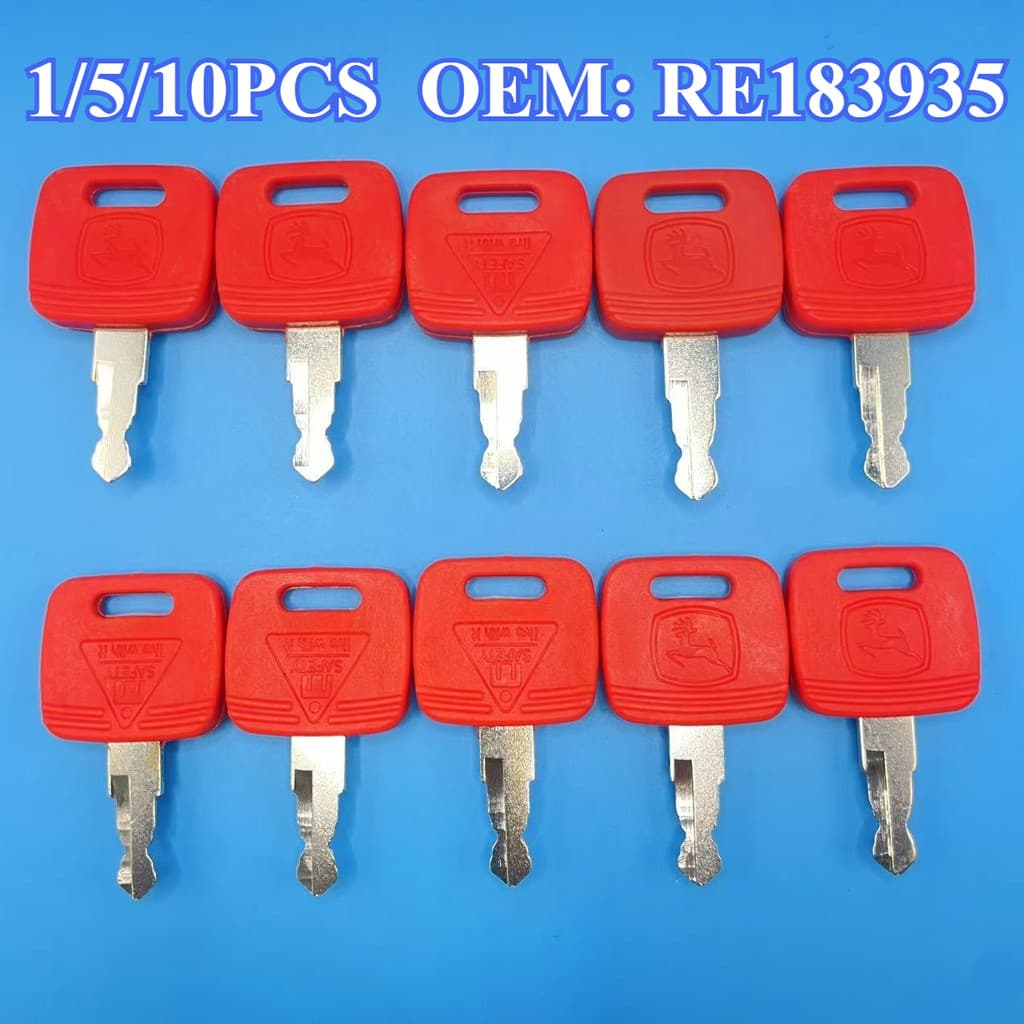 1/5/10PCS RE183935 Chave De Ignição De Trator Agrícola RE43492 RE71557 KEYS Para JDR
