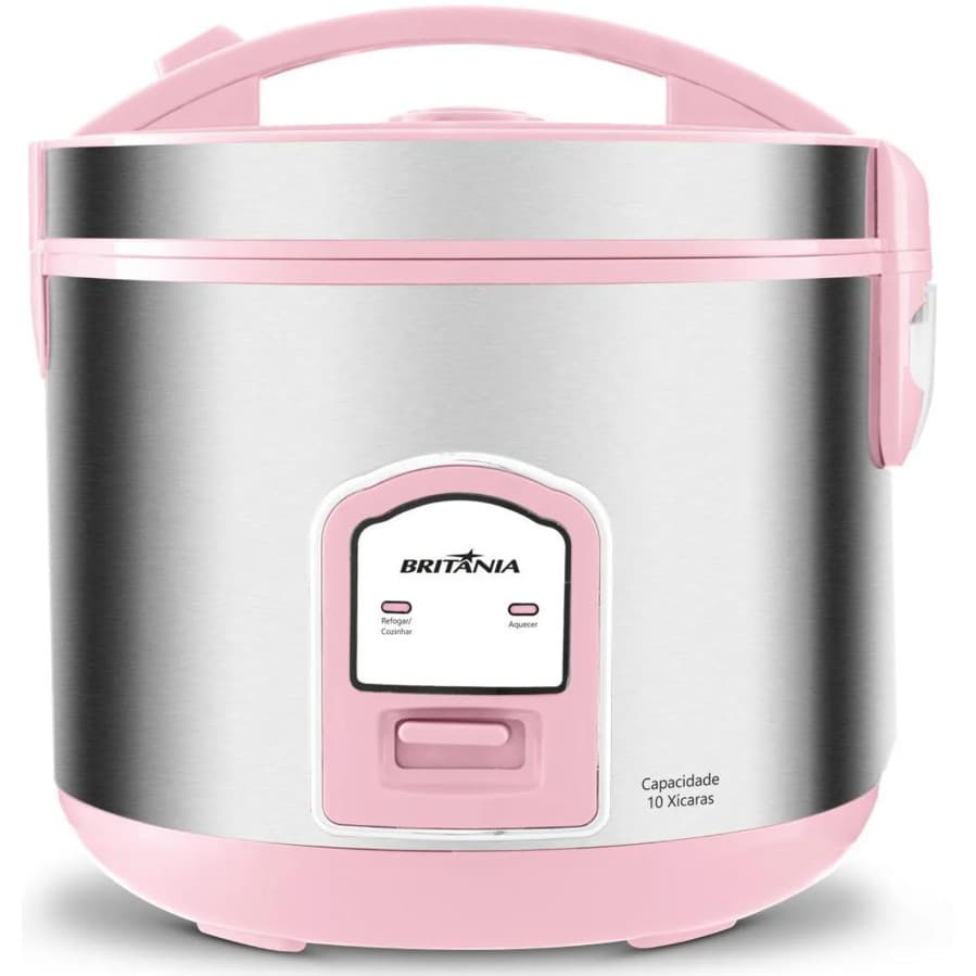 Panela de Arroz 4L Britania Pink 700W Antiaderente Faz 10 Xicaras 220V