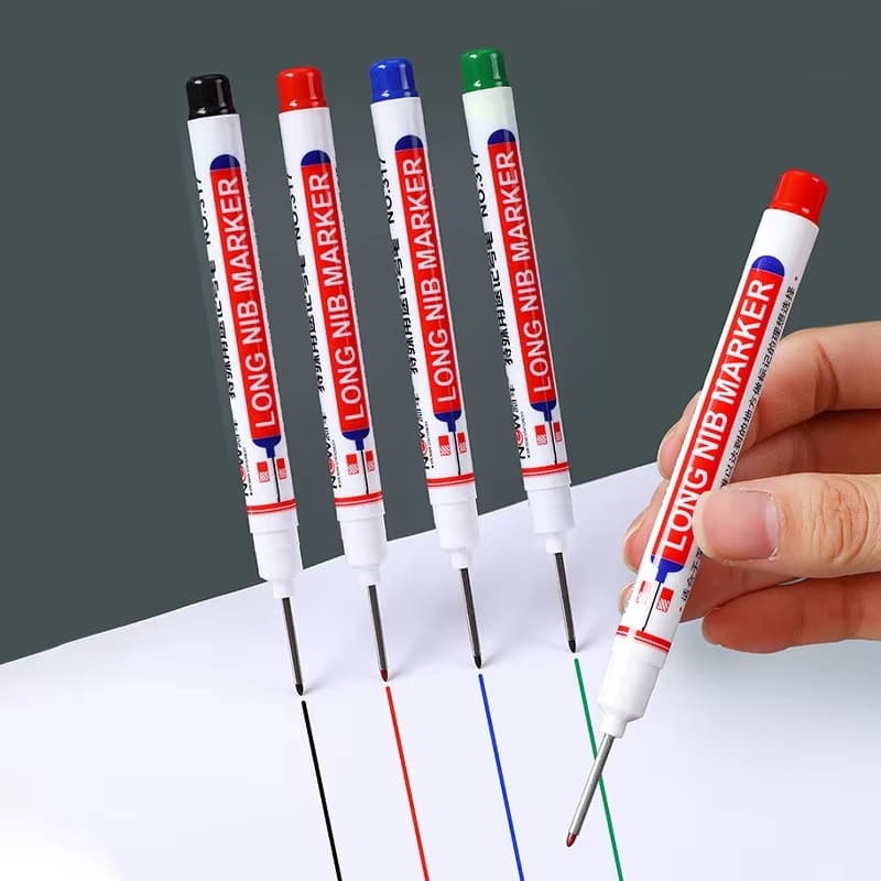 4-Pack Caneta Marcadora de Ponta Longa de 20mm para Banheiro, Marcenaria, Decoração, Caneta Marcadora Multiuso