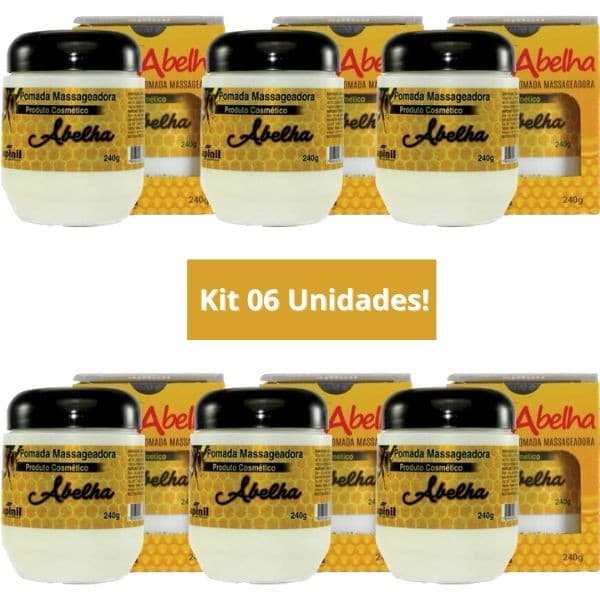 Kit 6 Unidades Pomada Massageadora ABELHA 240g APINIL