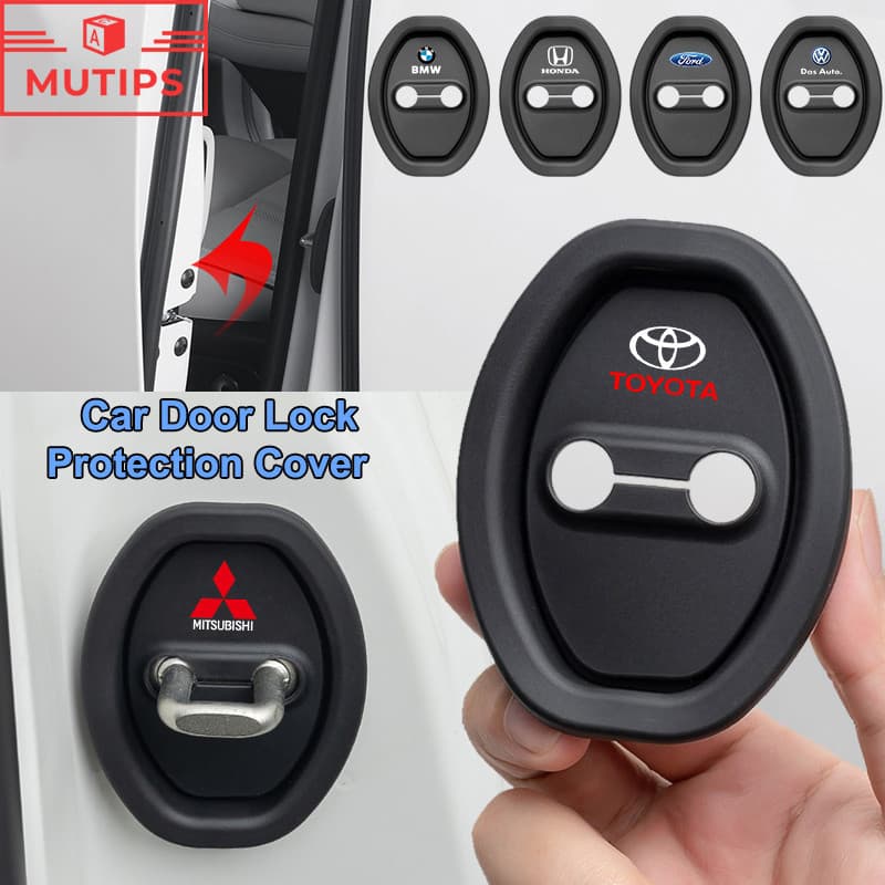 4Pcs/Set Tampa Da Fechadura Porta De Silicone Do Carro Almofada De Proteção Choque