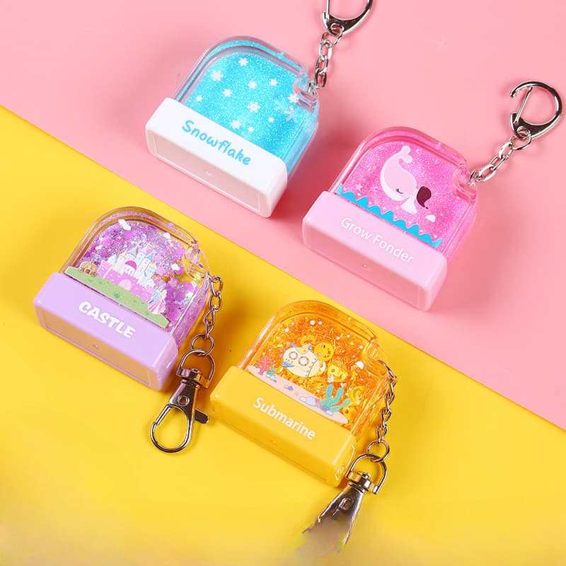 Nome Carimbo Personalizado/Padrão Bonito Areia Movediça Flutuante Infantil/Código Enfermeira/Médico/Professor