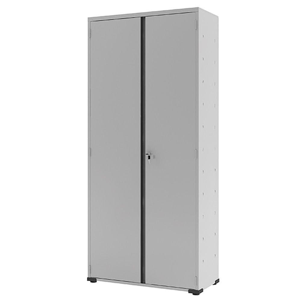 Armário de Aço 2 Portas Multiuso Organizador Escritorio 4 Prateleiras EA301 Cinza