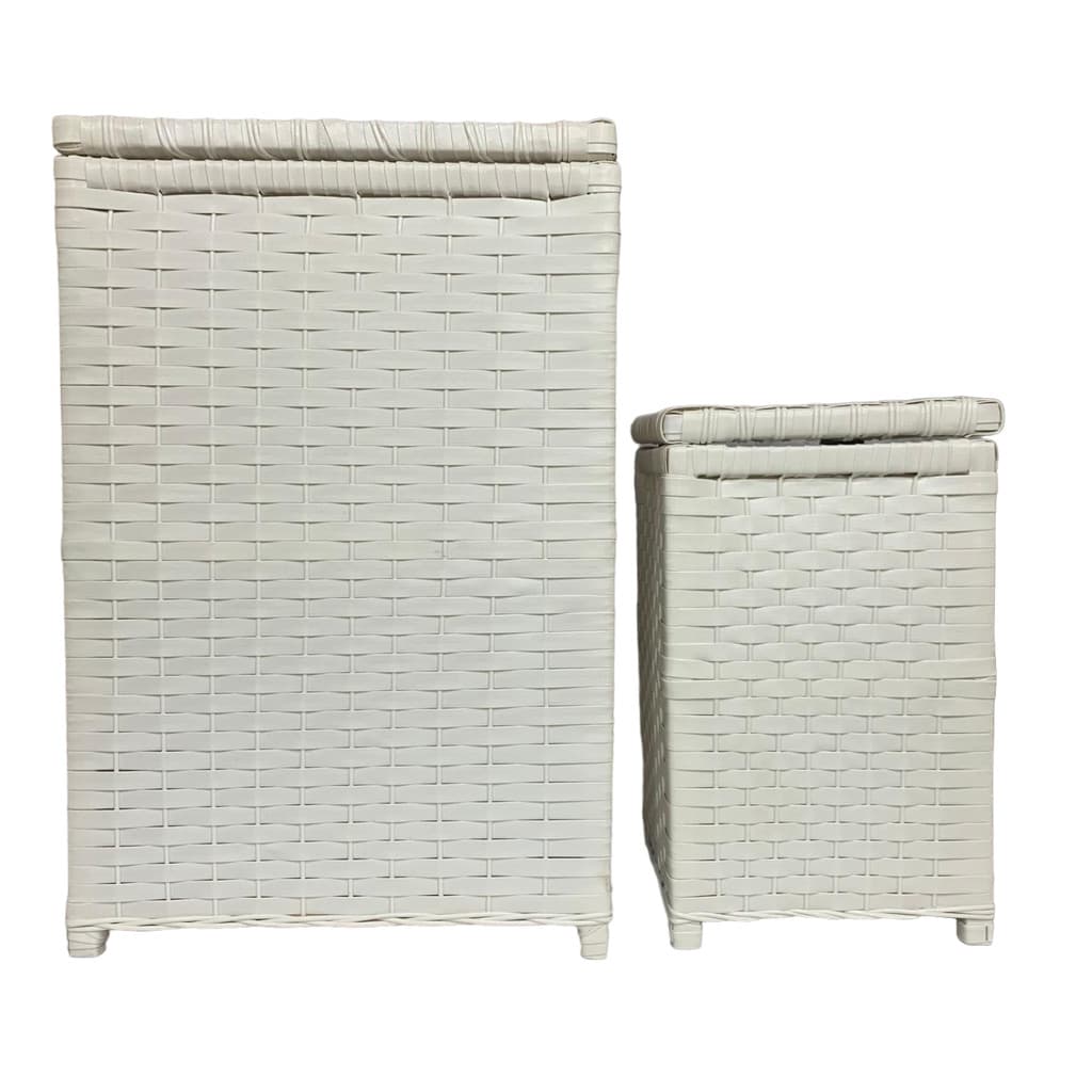 Kit com 2  Roupeiros Organizadores de Roupa em Fibra Sintética – Tamanhos 25x40x55cm e 24x24x40cm