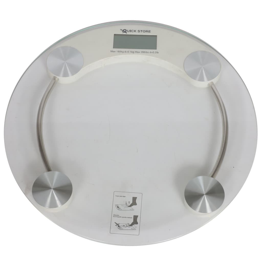 Balança Digital Para Banheiro Vidro Temperado Redonda