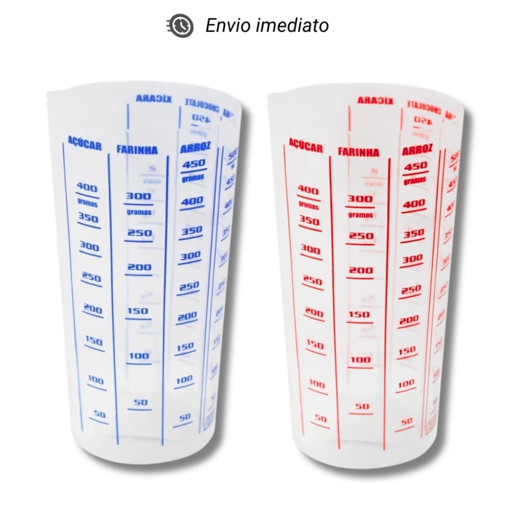 Copo Plástico Graduado Dosador Receitas para Cozinha Copo Medidor 500ML