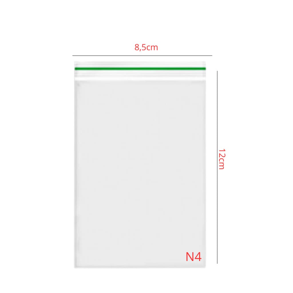 100~700 SACO ZIP N4 8,5x12CM SAQUINHO ZIP VABENE