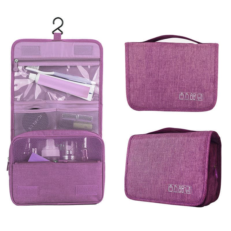 Necessaire Organizadora Bolsa Portatil Feminina Com Gancho Dobrável Mala Higiene Pessoal Maquiagens