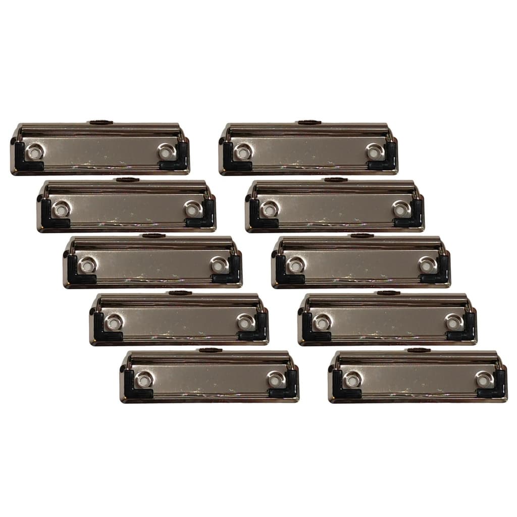 Clips / Presilha para Pranchetas - Porta Bloco - Prata 100mm - 10 unidades