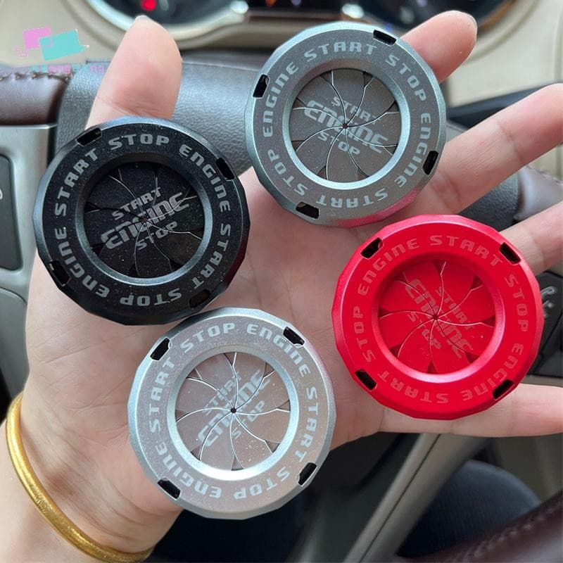Abongbanghn Carro Moto Motor Start Stop Botão Capa Lâmina De Ignição-Tipo Proteção Rotativa Decoração Interior Adesivo