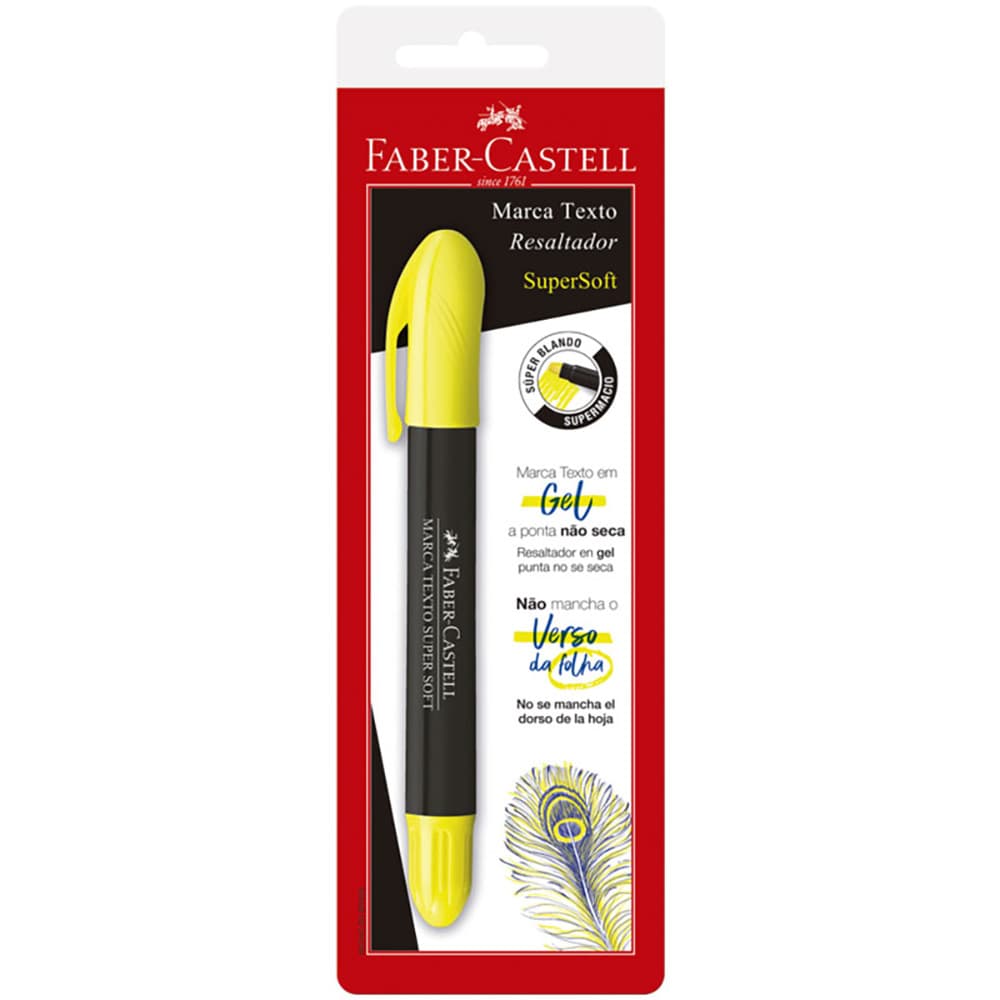 Pincel marca texto gel Supersoft Amarelo SM/1557 com 1 unidade Faber-Castell