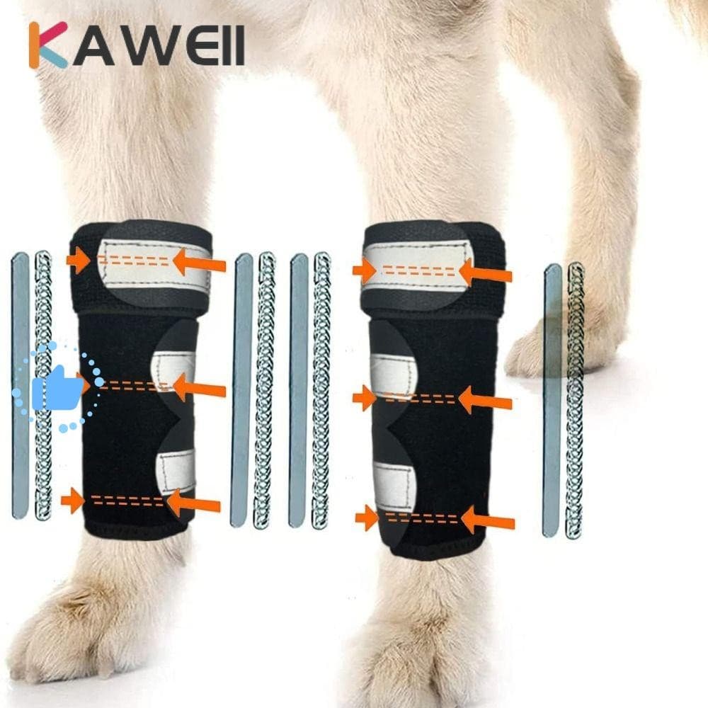 KAWEII 1 Peça Cinta De Perna Dianteira Para Cachorro , Tiras De Metal Reflexivas Joelheira , Suporte De Articulação Anti