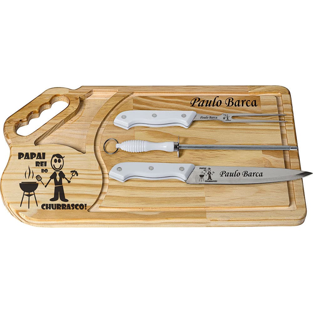 Kit Churrasco Personalizado + Time,nome,presentes Para Pais