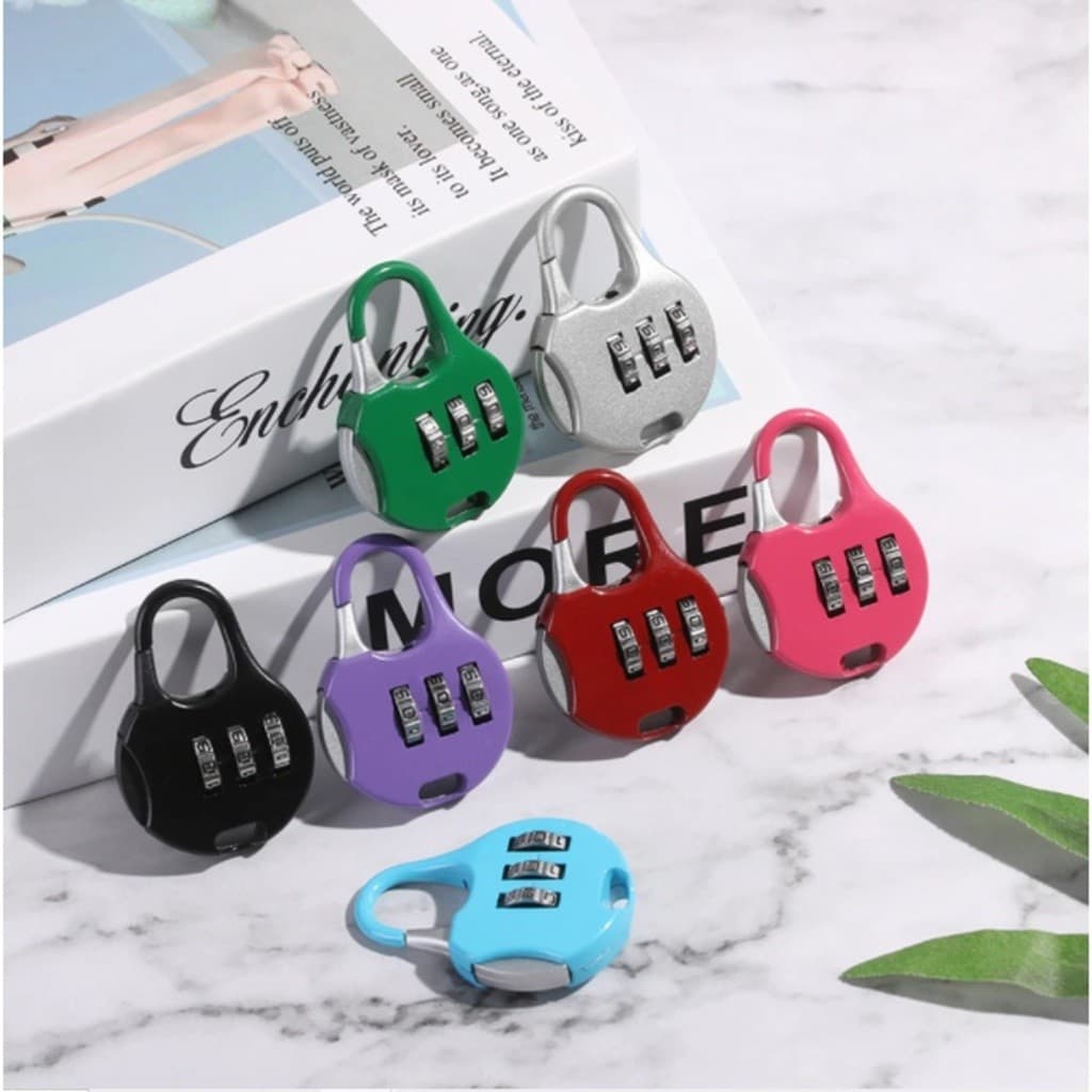 KIT 2 Peças Cadeado Colorido de 3 Dígitos – Seguro e Moderno para Malas/ Armários e Mochilas - Entrega Pronto