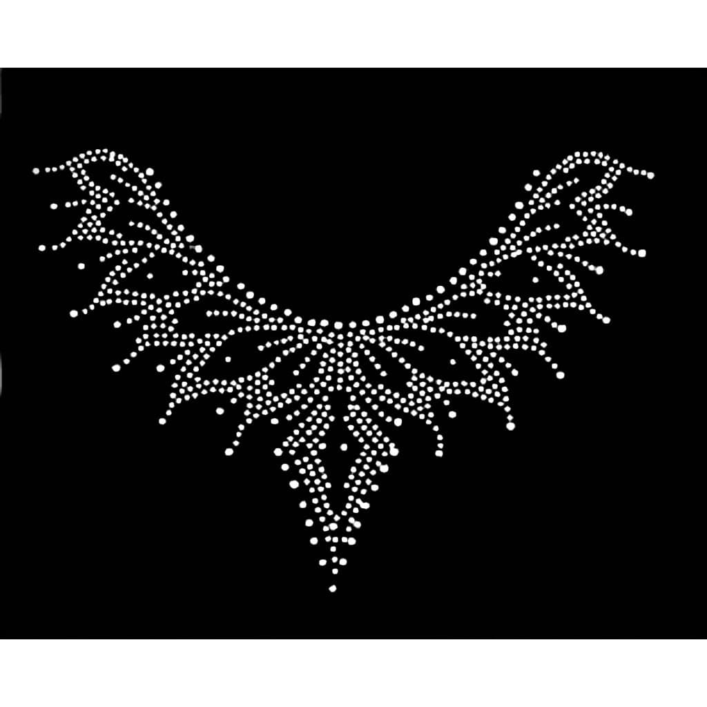 Aplique Gola Camiseta, Blusa,  T-shirt 02 em strass hotfix termocolante.