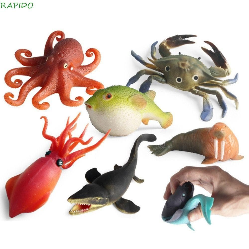 RAPIDO Squeeze Sea Animals , Simulação De Lula Macia Baiacu Peixe Marinho , Modelo De Caranguejo Polvo Vida Marítima