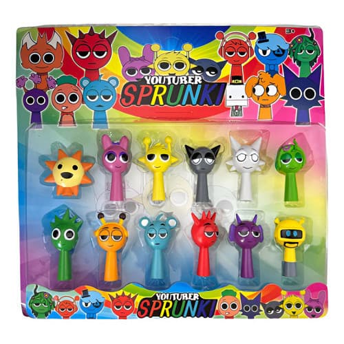 Cartela 12 Bonecos Sprunki Rhythm Box