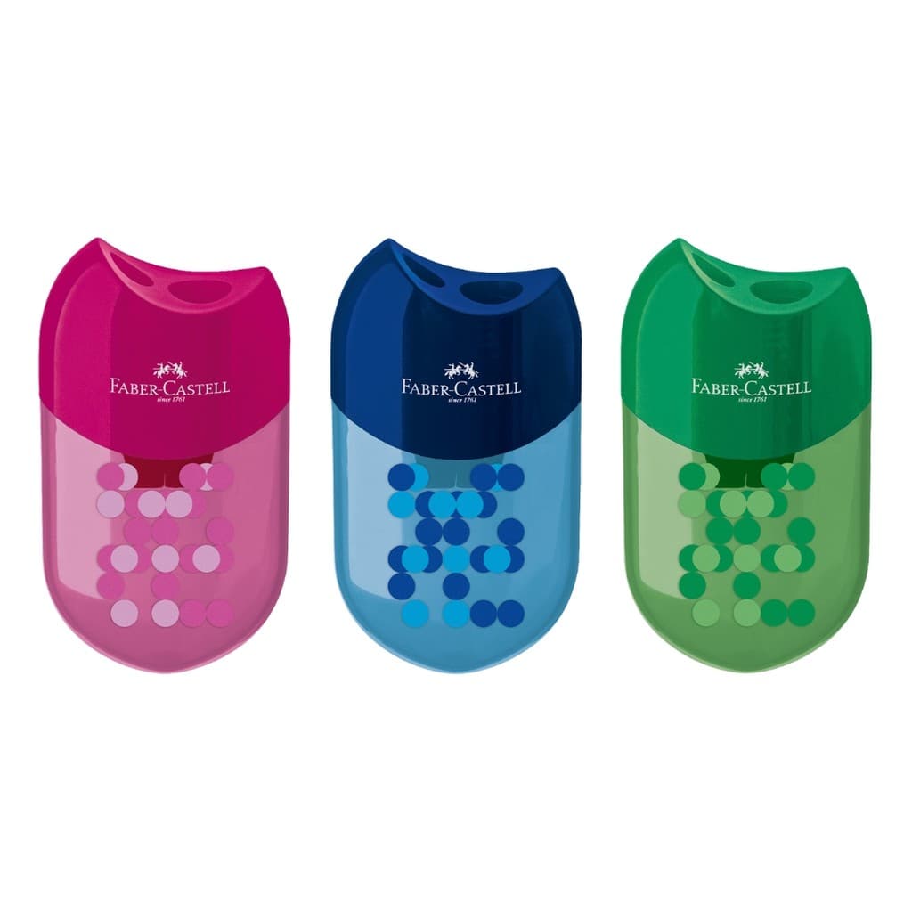 Apontador Duplo com Depósito Two Tone - Faber-Castell Escolar Lápis Jumbo